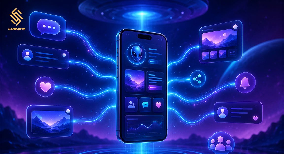 App and Socials AlienSync